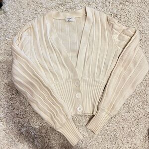 Wilfred Cream Ribbed Cardigan